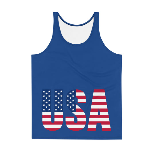 Unisex Tank Top USA Blue