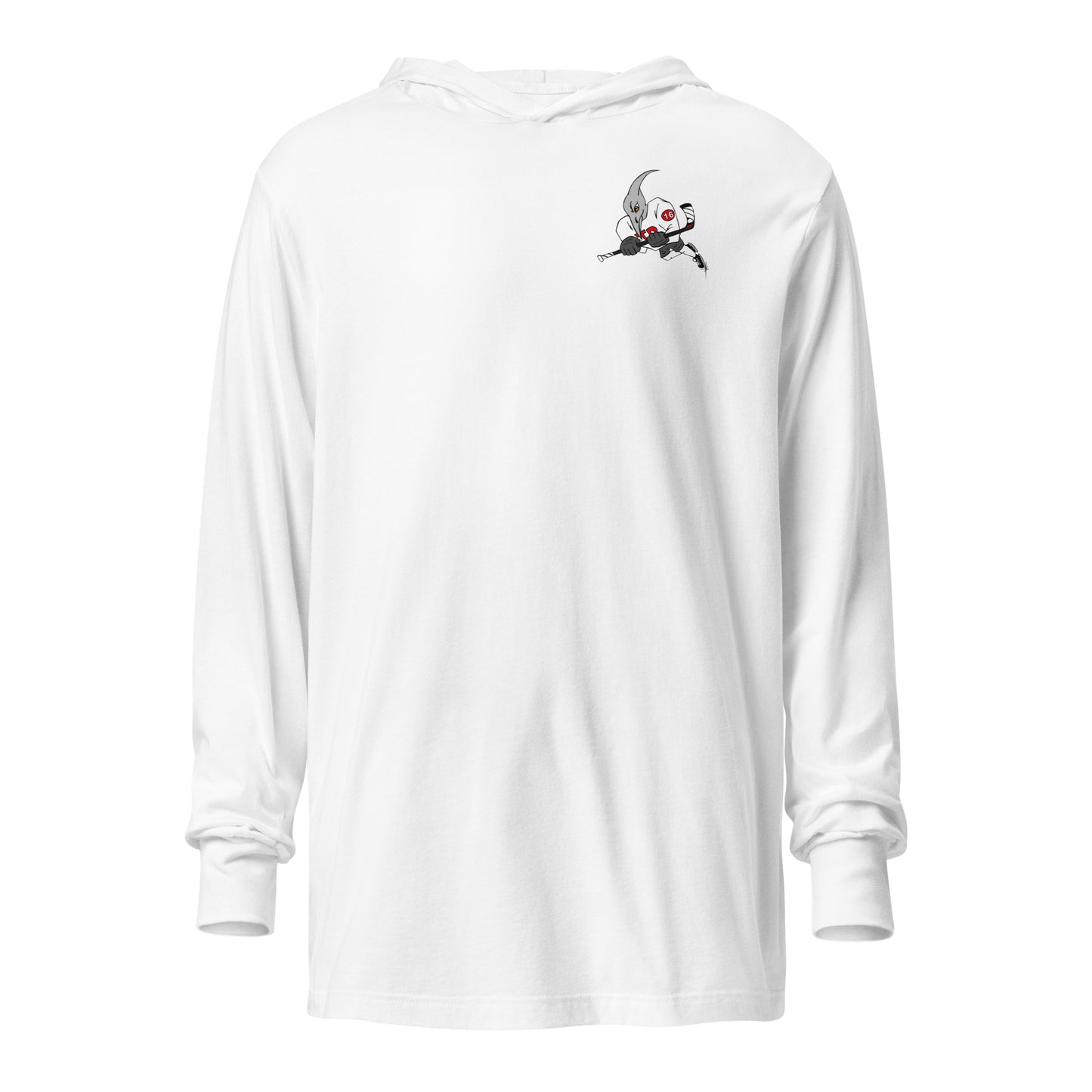 T-Dacs Hooded Long-Sleeve Tee White Logo