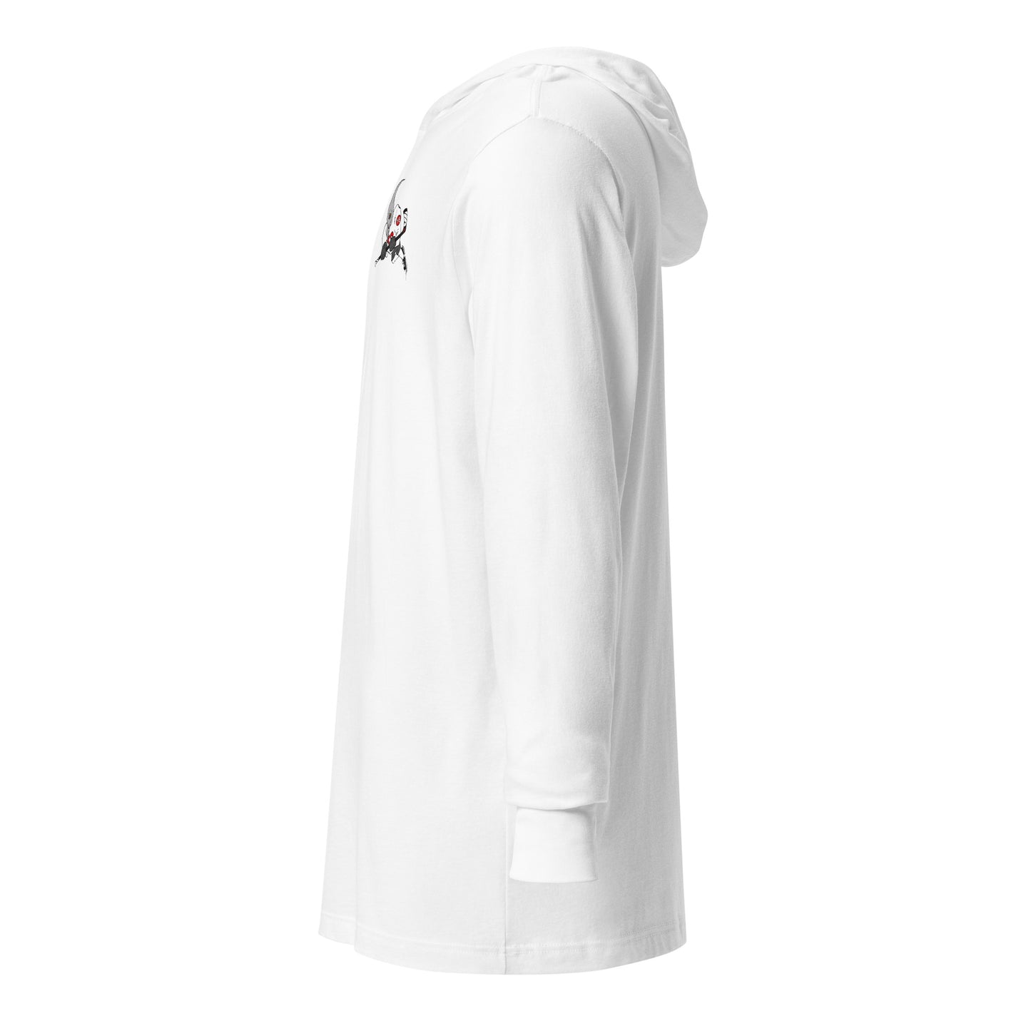 T-Dacs Hooded Long-Sleeve Tee White Logo